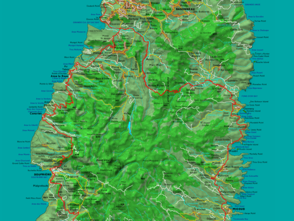Transfer privado entre Castries e Migny Santa Lúcia